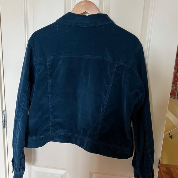 Teal blue corduroy trucker jacket size 1X - Picture 4 of 7